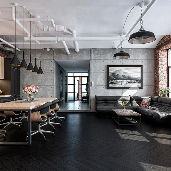 Kompozit padló Aurora Herringbone Tölgy Fekete 6 mm