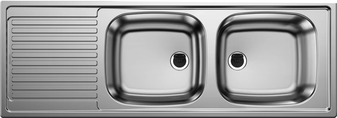 Blanco Top Ezs 12x4-2 konyhai mosogató – rozsdamentes acél mosogató, 123,5 × 43,5 cm, rozsdamentes