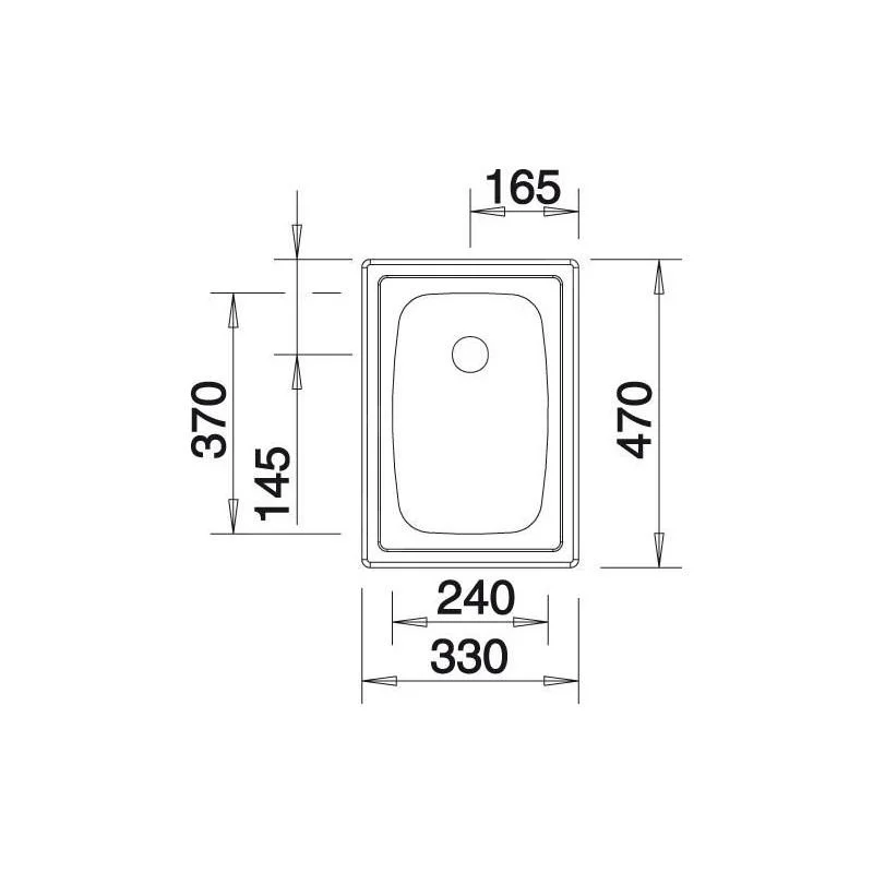 Konyhai mosogató Blanco Top Ee 3x4 – rozsdamentes acél mosogató, 47 × 33 cm, rozsdamentes