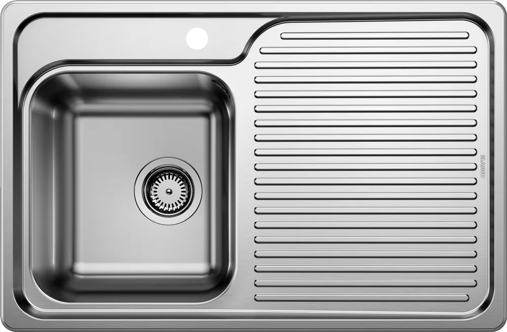 Kuchynský drez Blanco Classic 40 S – nerezový drez, 78 × 51 cm, malá vanička vľavo, nerez hodvábny lesk