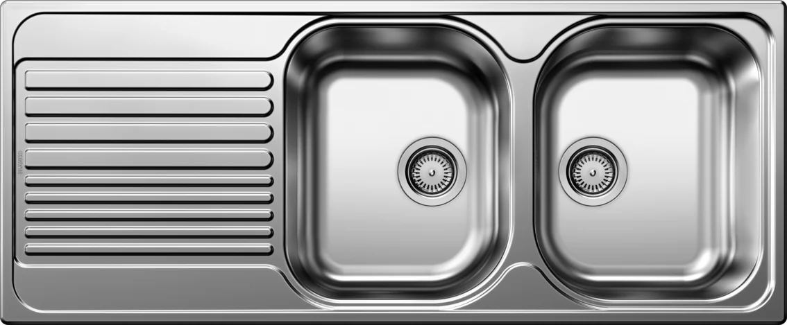 Küchenspüle Blanco Tipo 8 S – Edelstahlspüle, 121 × 50 cm, Edelstahl