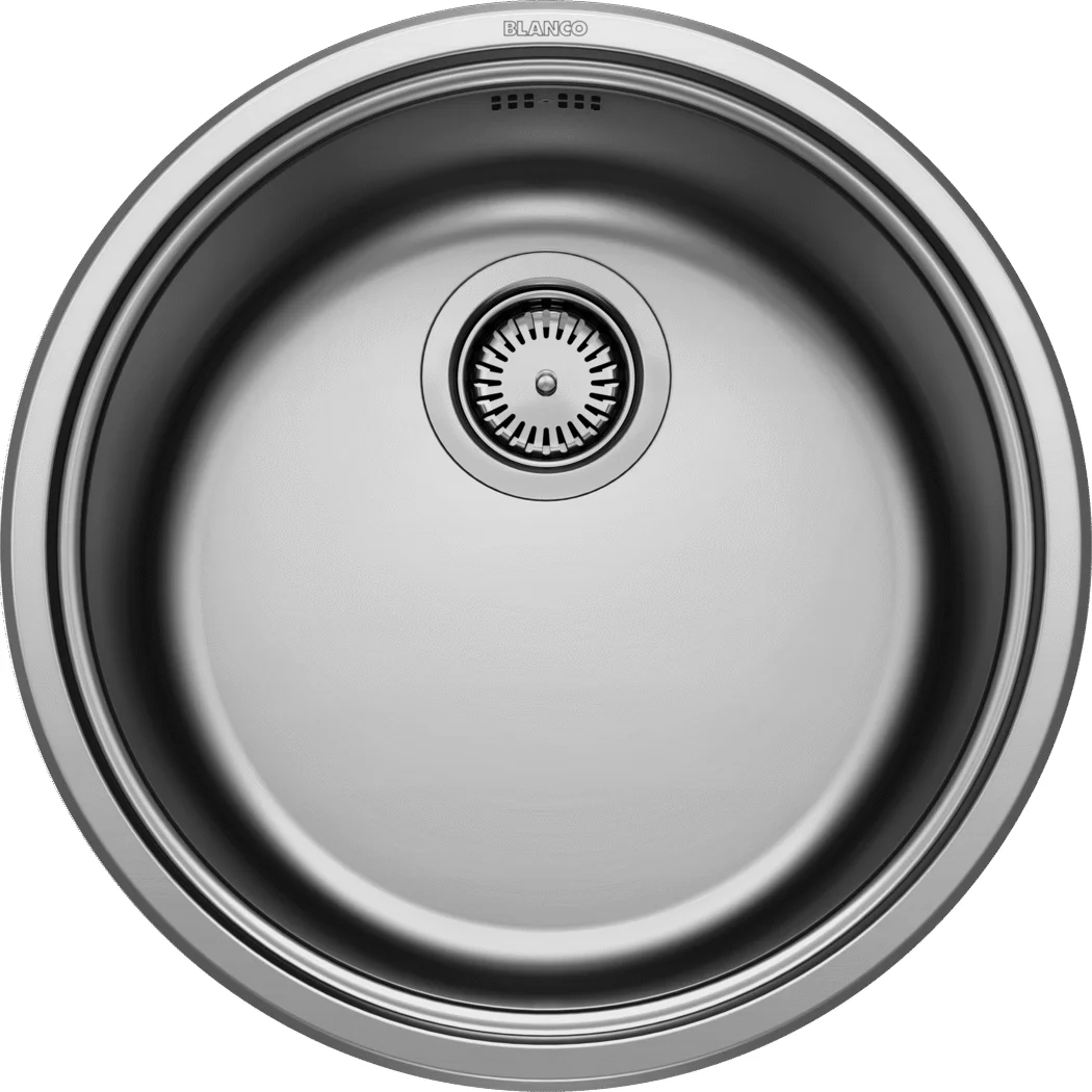 Kuchynský drez Blanco Rondosol 3 ½" – nerezový drez, 46 × 46 cm, leštený nerez