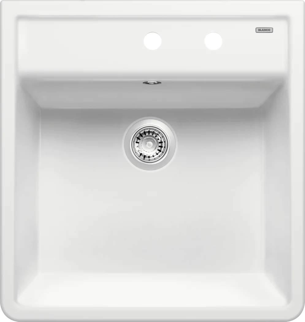 Kitchen Sink Blanco Panor 60 – ceramic sink, 63 × 60 cm, 2 holes, crystal white