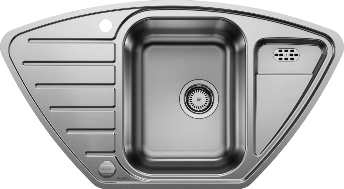 Konyhai mosogató Blanco Lantos 9 E-IF – rozsdamentes mosogató, 93 × 51 cm, polírozott rozsdamentes