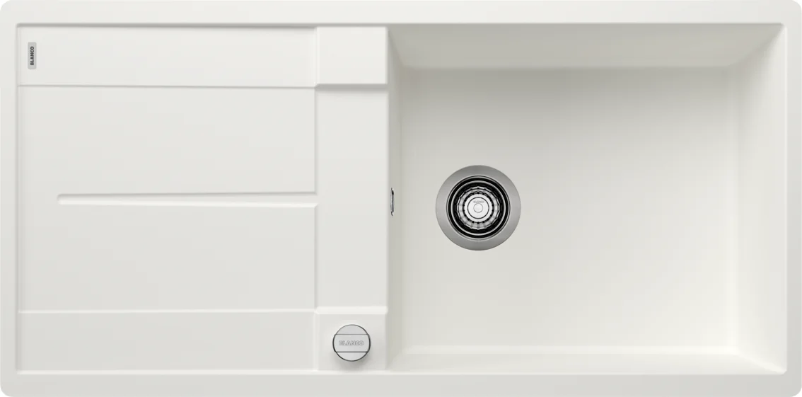Kitchen Sink Blanco Metra XL 6 S-F – Silgranit Sink, 99 × 49 cm, White