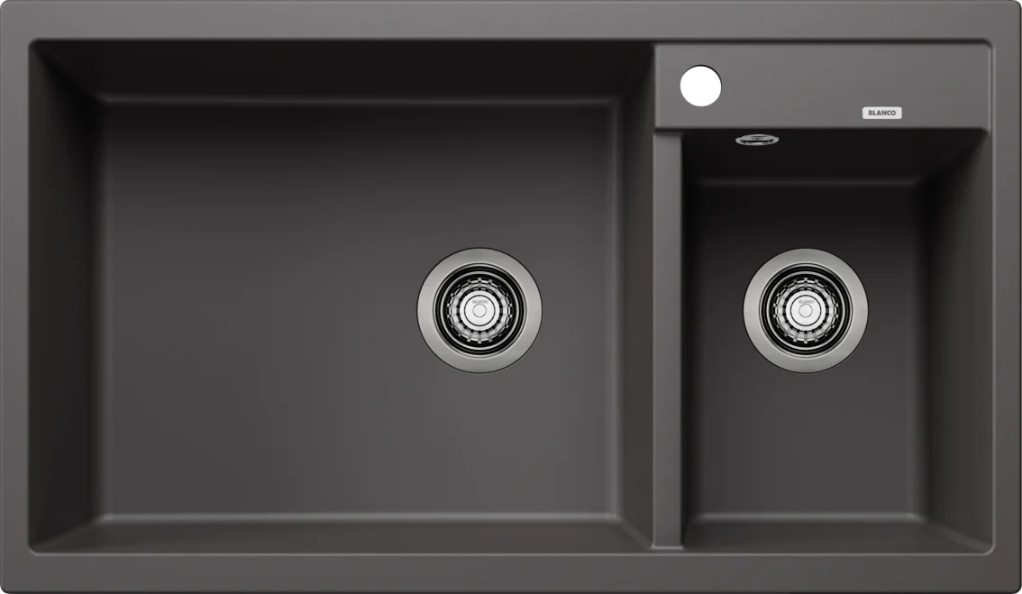 Kitchen Sink Blanco Metra 9 – Silgranit Sink, 86 × 50 cm, Gray Rock