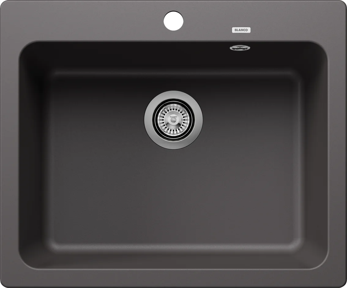 Kitchen Sink Blanco Naya 6 – Silgranit Sink, 61.5 × 51 cm, Gray Rock