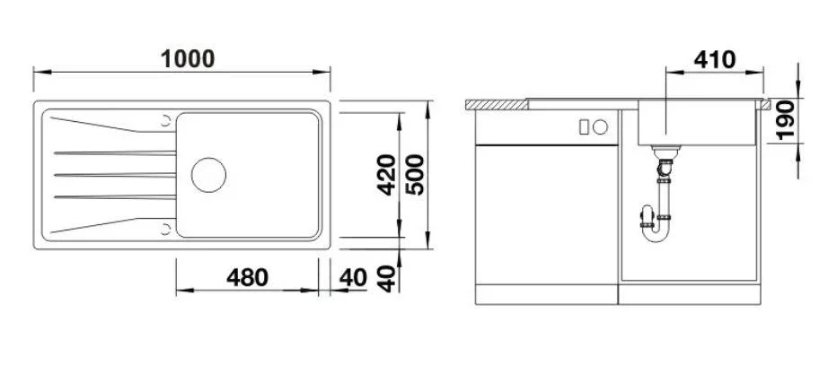 Blanco Sona XL 6 S konyhai mosogató – silgranit mosogató, 100 × 50 cm, szürke kő