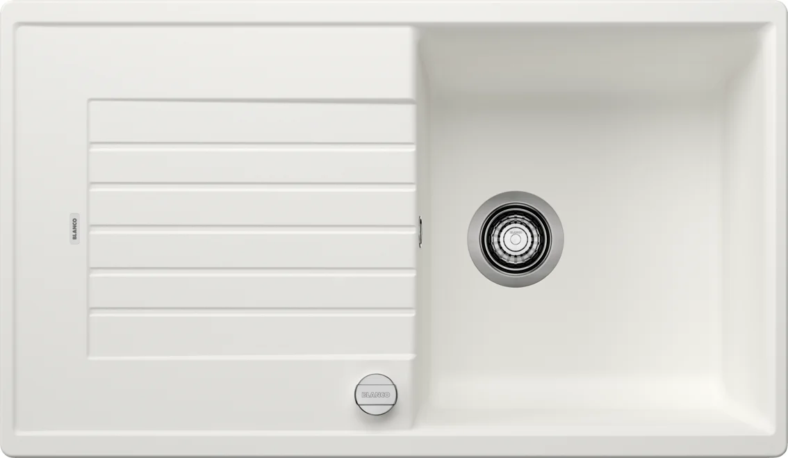 Blanco Zia 5 S konyhai mosogató – silgranit mosogató, 86 × 50 cm, excentrikus, fehér