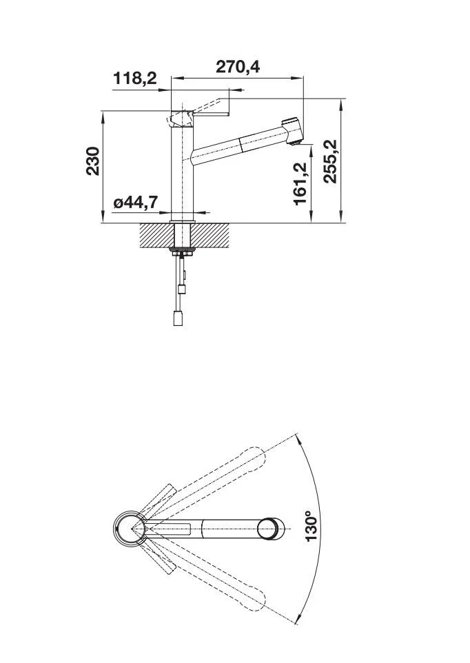 Blanco Ambis-S Kitchen Faucet with Pull-Out Spray, Polished Stainless Steel