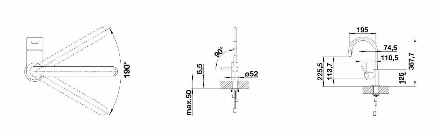 Blanco Candor-S Kitchen Faucet with Pull-Out Spray, Polished Stainless Steel