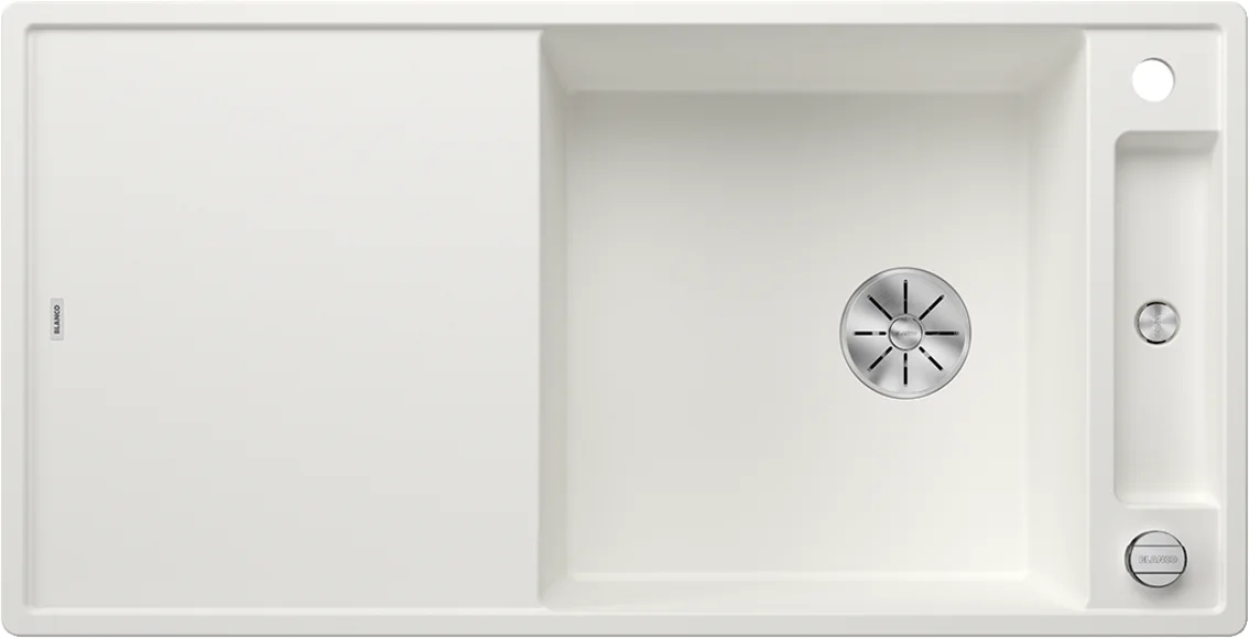 Blanco Axia III XL 6 S Kitchen Sink – Silgranit Sink, 100 × 51 cm, with Accessories: White Glass Cutting Board, White
