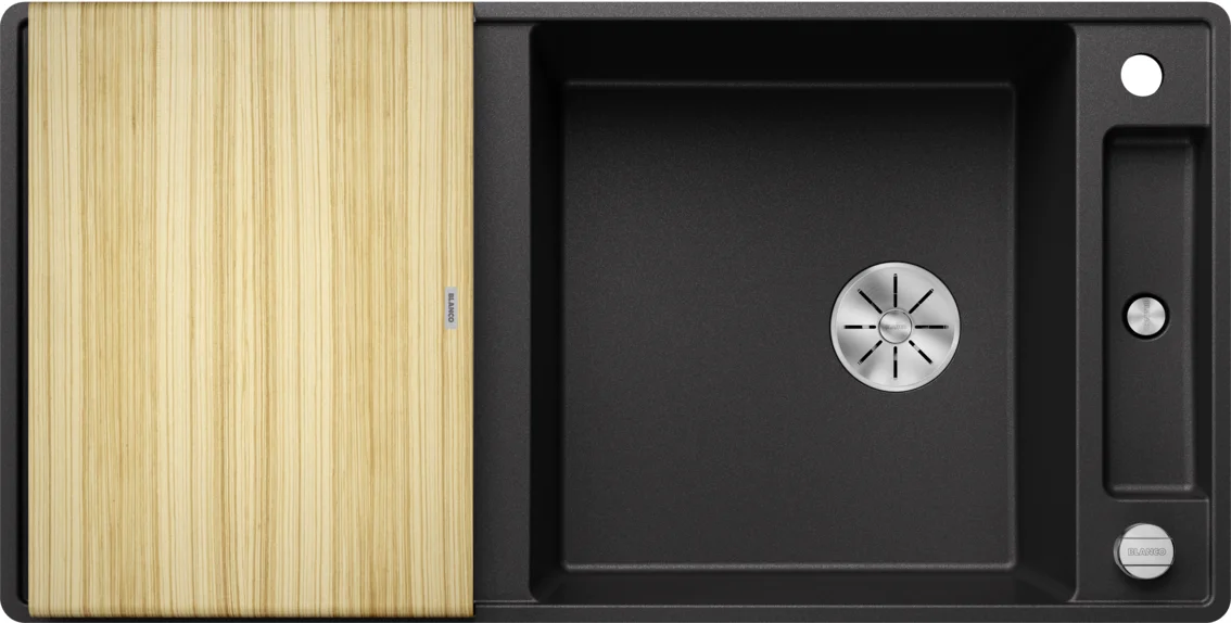 Kuchynský drez Blanco Axia III XL 6S-F – silgranitový drez, 99 × 50 cm, s príslušenstvom: drevená krájacia doska, antracit