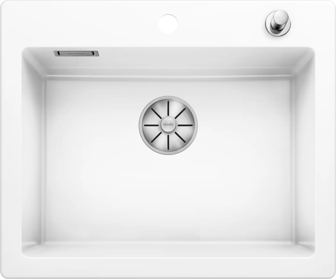 Kuchynský drez Blanco Palona 6 – keramický drez, 61,5 × 51 cm, krištáľovo biela