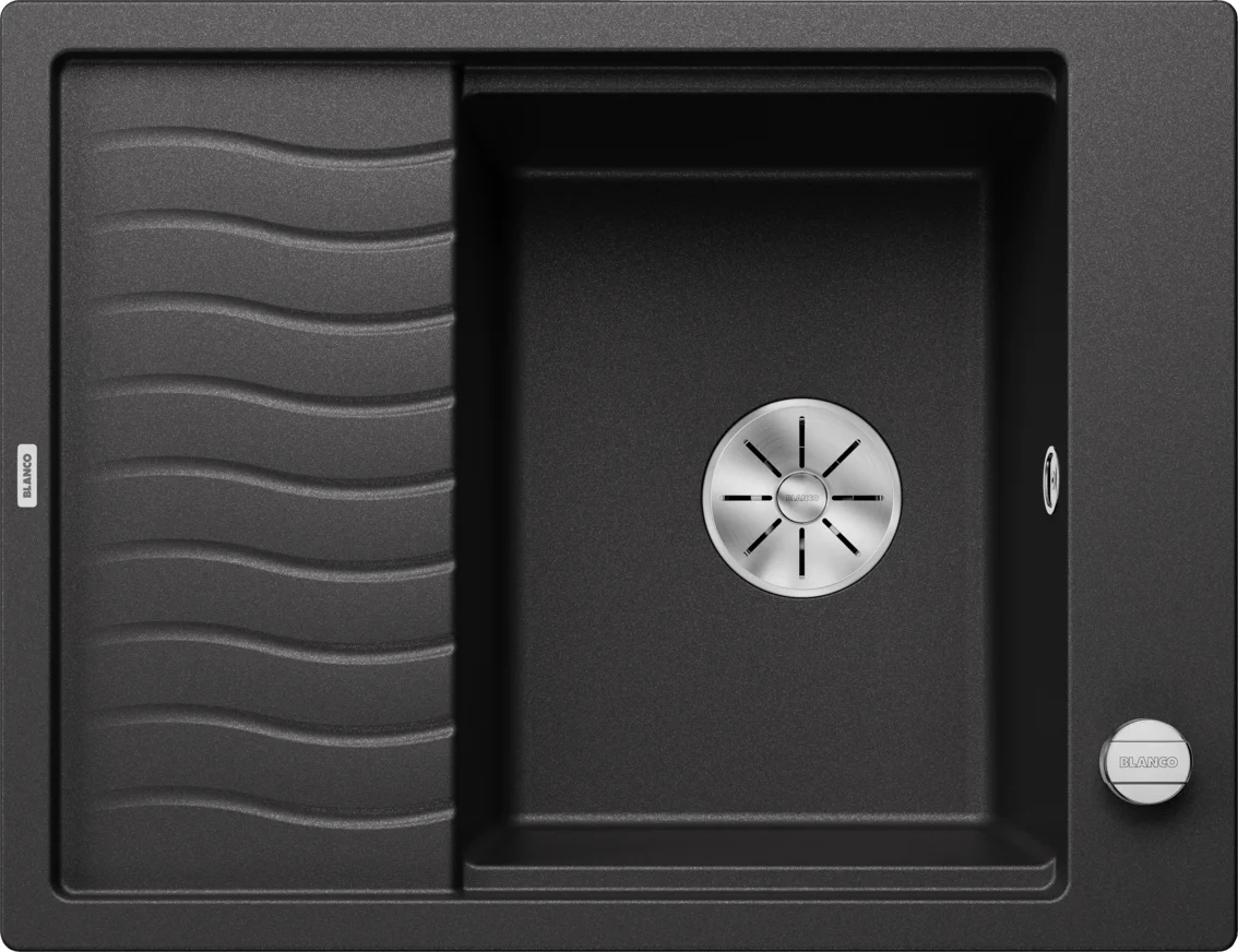 Kitchen Sink Blanco Elon 45 S – Silgranit Sink, 65 × 50 cm, with Excenter, Anthracite