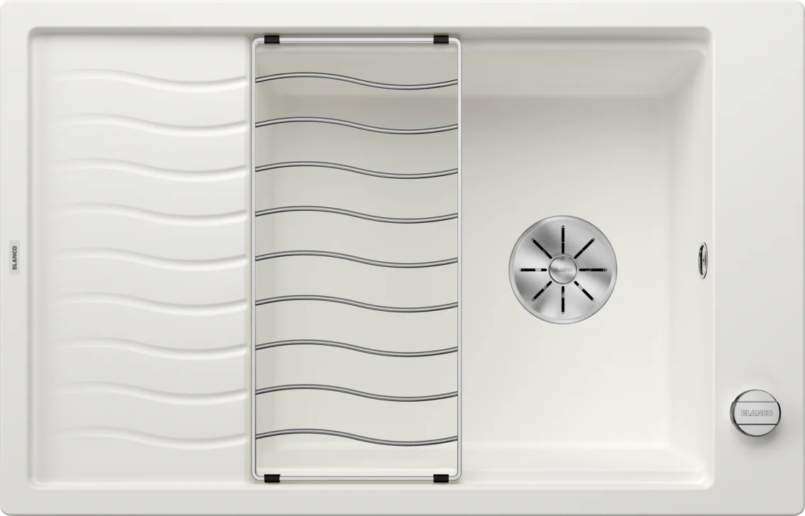 Kuchyňský dřez Blanco Elon XL 6 S – silgranitový dřez, 78 × 50 cm, s excentrem, bílá