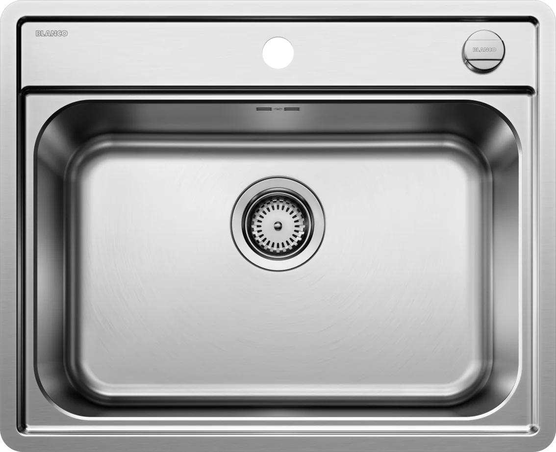 Kitchen Sink Blanco Lemis 6-IF Bf – stainless steel sink, 61.5 × 50 cm, polished stainless steel