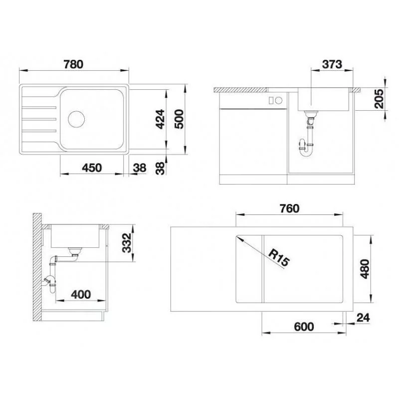 Kuchyňský dřez Blanco Lemis XL 6 S-IF Compact – nerezový dřez, 78 × 50 cm, leštěný nerez