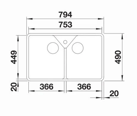 Blanco Villae Farmhouse Double Kitchen Sink – ceramic sink, 79.4 × 49 cm, crystal white