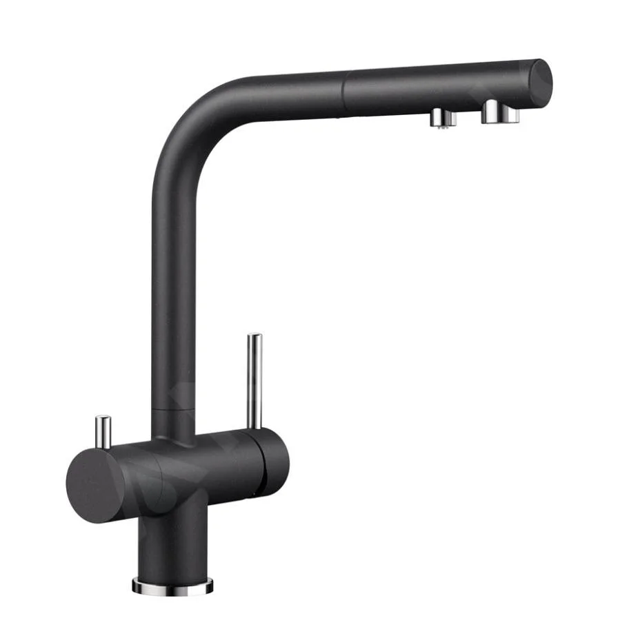 Spültischarmatur Blanco Fontas-S II mit ausziehbarer Brause und Wasserfiltration, Anthrazit