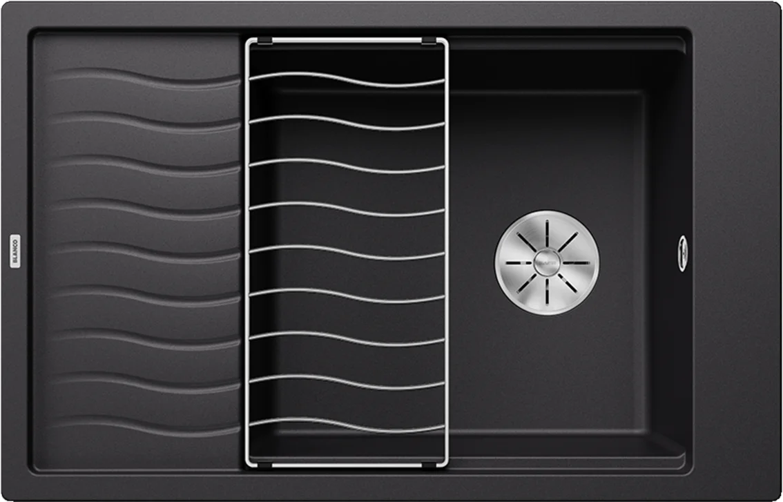 Kitchen Sink Blanco Elon XL 6 S – Silgranit Sink, 78 × 50 cm, without accessories, without excenter, black