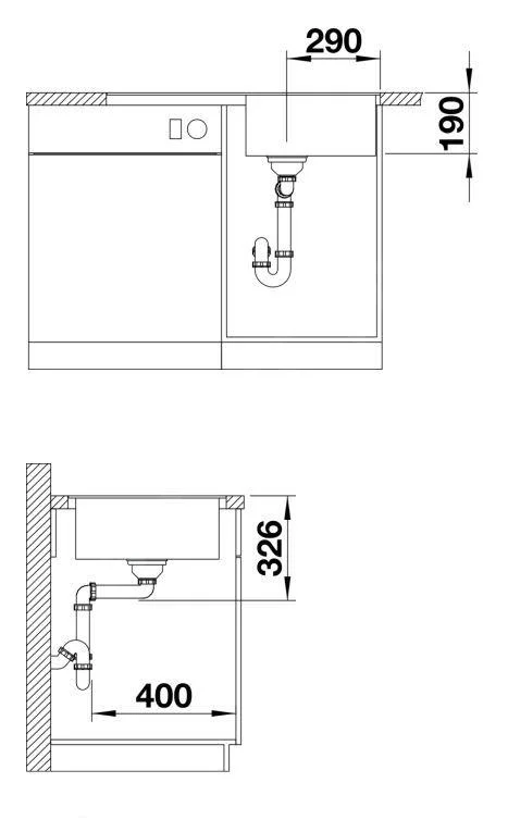 Kuchynský drez Blanco Metra 5 S-F – silgranitový drez, 85 × 49 cm, čierna