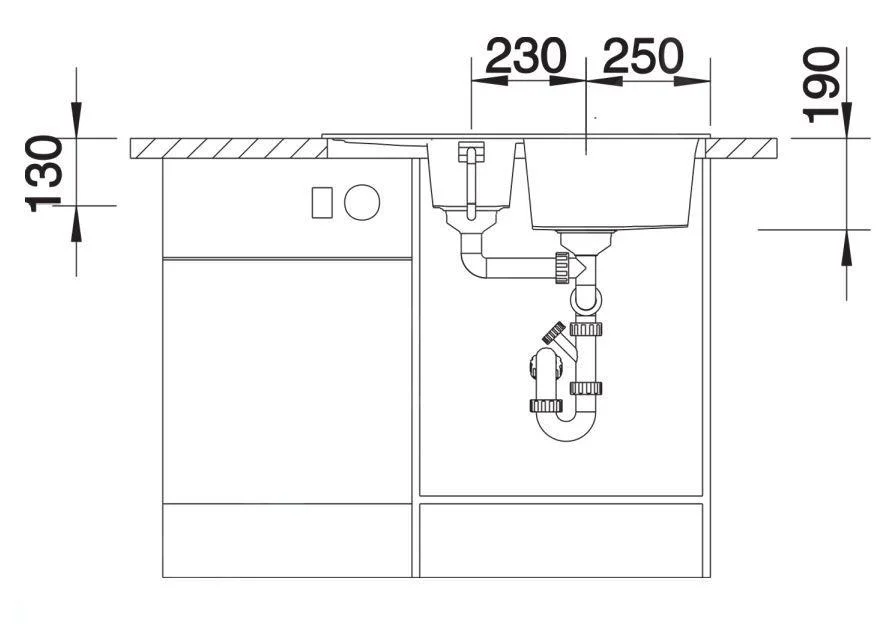 Kuchynský drez Blanco Metra 6 S Compact – silgranitový drez, 78 × 50 cm, čierna