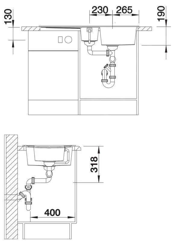 Konyhai mosogató Blanco Metra 6 S – silgranit mosogató, 100 × 50 cm, tartozékokkal: rozsdamentes tál, excentrikus, fekete