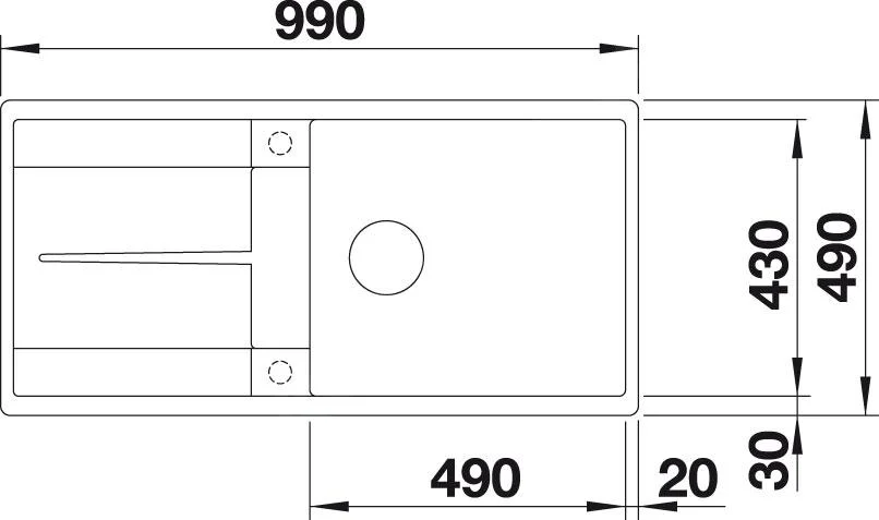 Küchenspüle Blanco Metra XL 6 S-F – Silgranitspüle, 99 × 49 cm, schwarz