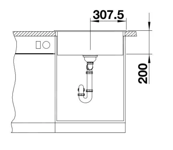 Kitchen Sink Blanco Naya 6 – Silgranit Sink, 61.5 × 51 cm, Black