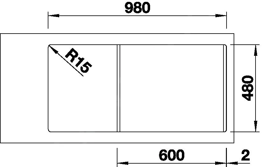Blanco Sona XL 6 S Kitchen Sink – Silgranit Sink, 100 × 50 cm, Black