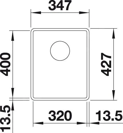 Kuchynský drez Blanco Subline 320-F – silgranitový drez, 42,7 × 34,7 cm, čierna
