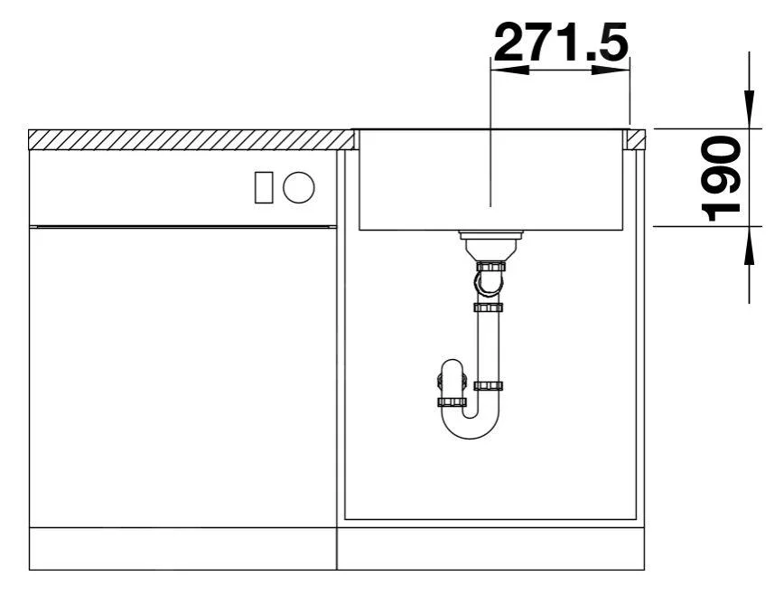 Küchenspüle Blanco Subline 500-IF SteelFrame – Silgranit-Spüle, 54,3 × 44,3 cm, schwarz