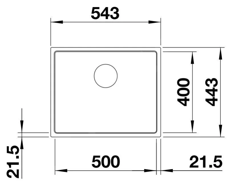 Küchenspüle Blanco Subline 500-IF SteelFrame – Silgranit-Spüle, 54,3 × 44,3 cm, schwarz