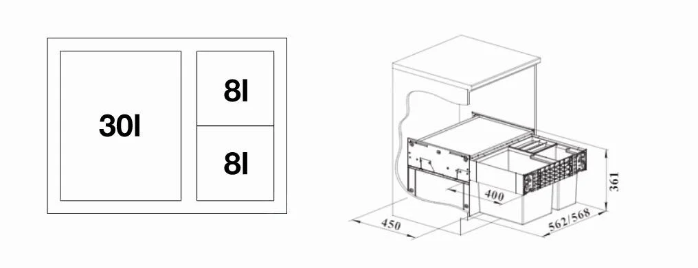 Odpadkový systém Blanco Select II XL 60/3