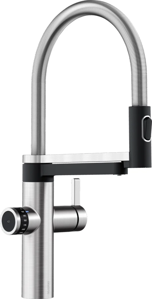 Drezová batéria Blanco Evol-S Pro Filter s filtráciou vody a flexibilným ramenom, pvd steel