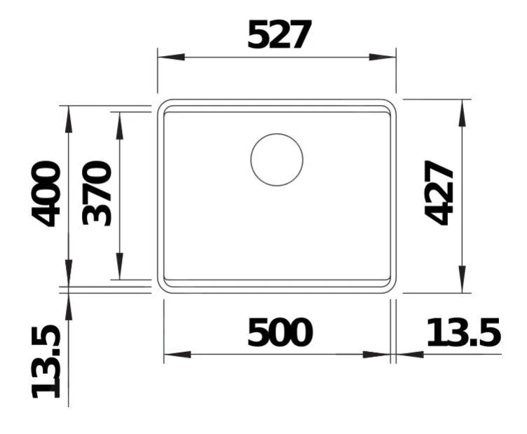 Kuchynský drez Blanco Etagon 500-F – silgranitový drez, 52,7 × 42,7 cm, káva
