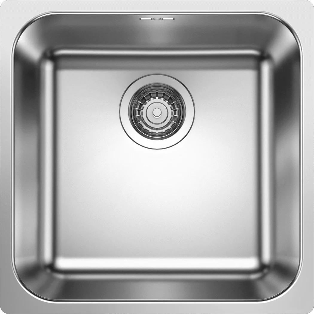 Blanco Supra 400-IF R12 Kitchen Sink – Stainless Steel Sink, 44 × 44 cm, Polished Stainless Steel