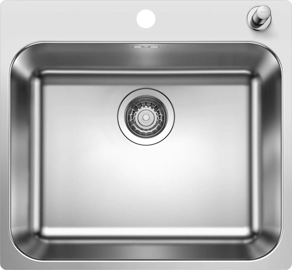 Kitchen Sink Blanco Supra 500-IF/A R12 – stainless steel sink, 54 × 50 cm, with an excenter, polished stainless steel