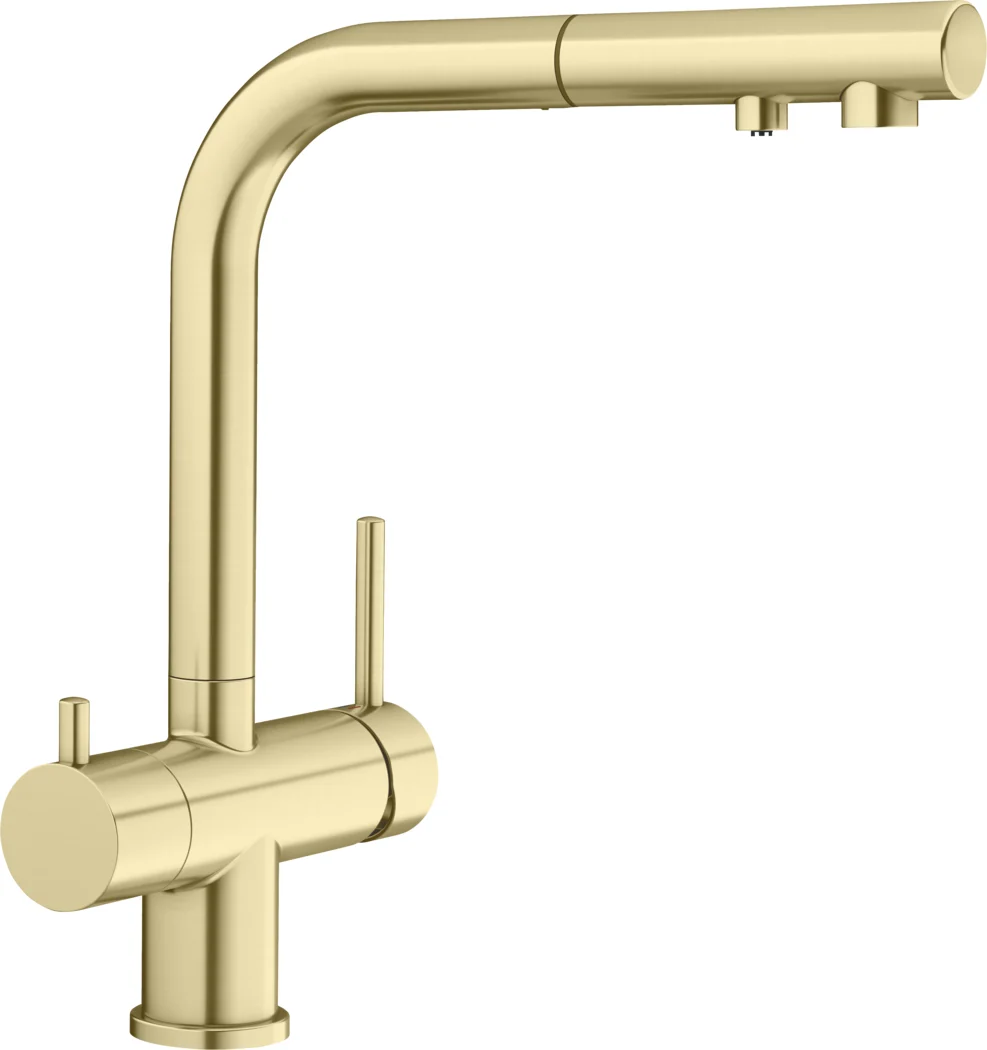 Spültischarmatur Blanco Fontas-S II mit ausziehbarer Brause und Wasserfilterung, satin gold