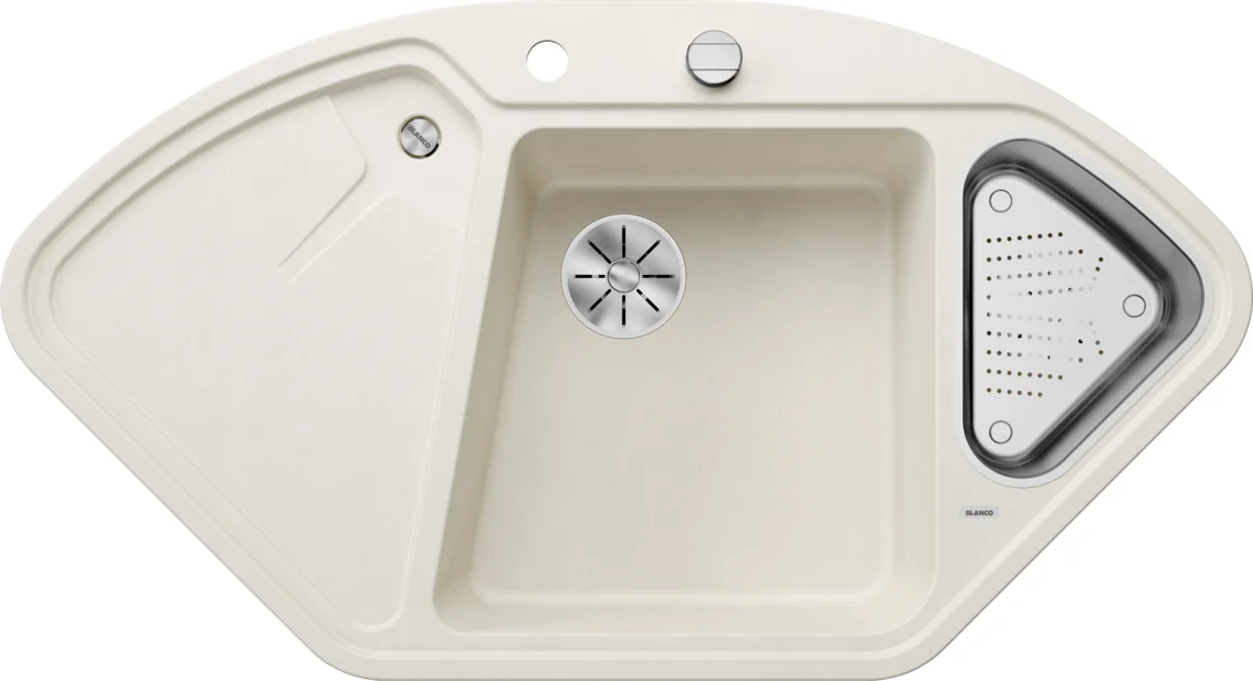Kuchynský drez Blanco Delta II – silgranitový drez, 105,7 × 57,5 cm, biela soft