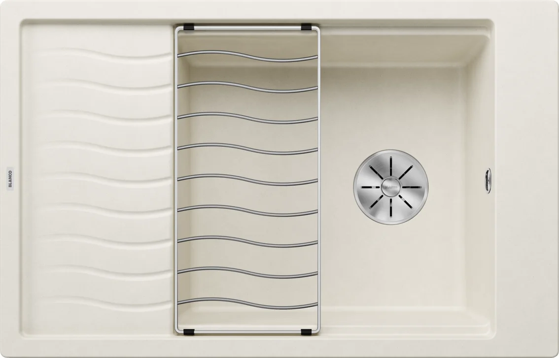 Konyhai mosogató Blanco Elon XL 6 S – silgranit mosogató, 78 × 50 cm, excentrikus nélkül, fehér soft