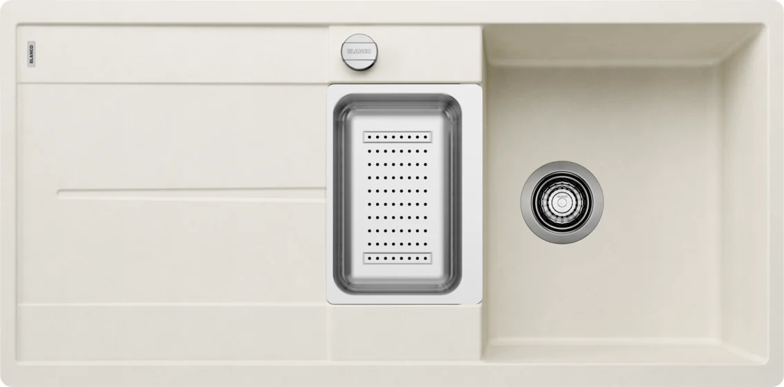 Kitchen Sink Blanco Metra 6 S-F – Silgranit Sink, 99 × 49 cm, Soft White