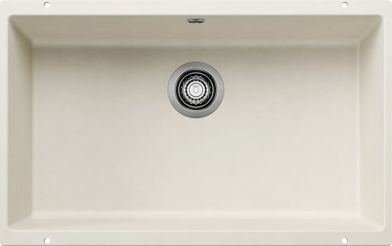 Küchenspüle Blanco Rotan 700-U – Silgranit-Spüle, 73 × 46 cm, weiß soft