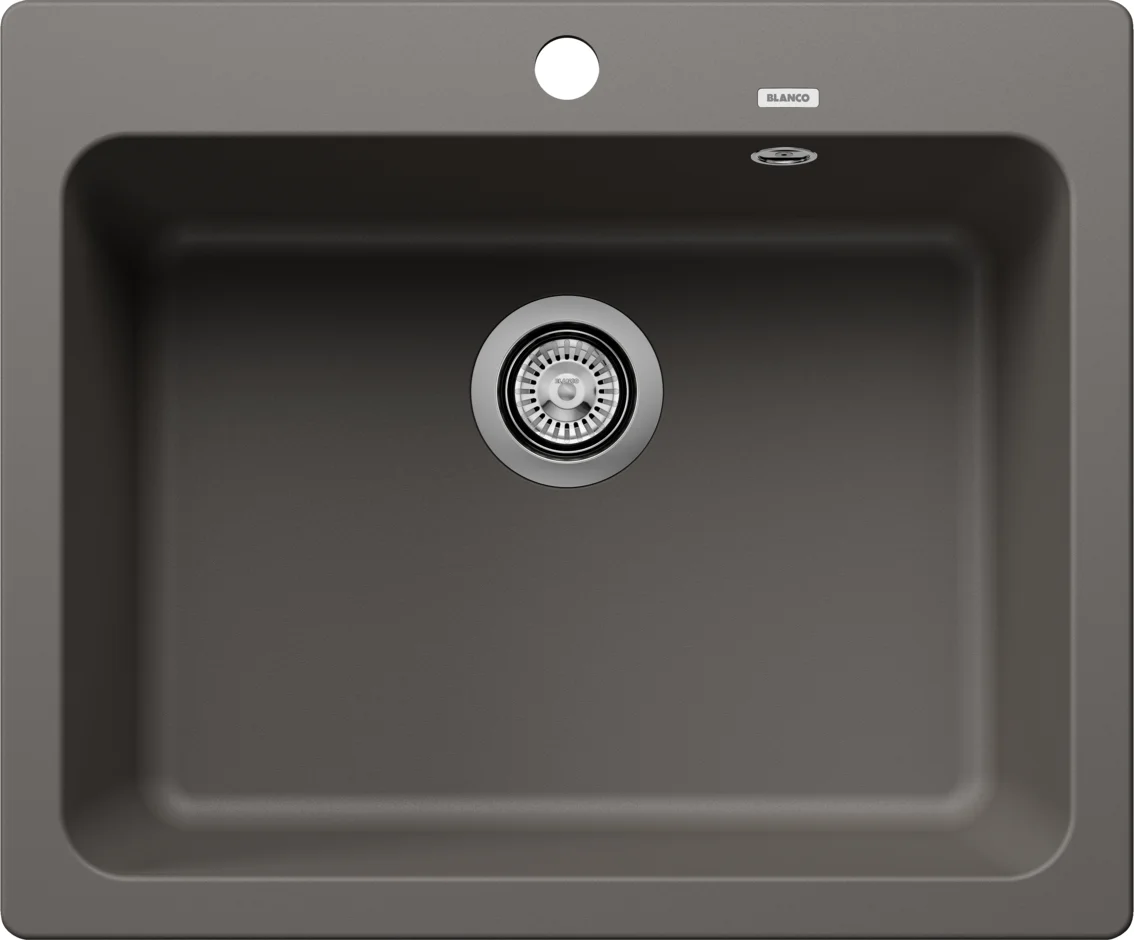 Kitchen Sink Blanco Naya 6 – Silgranit Sink, 61.5 × 51 cm, Gray Volcano