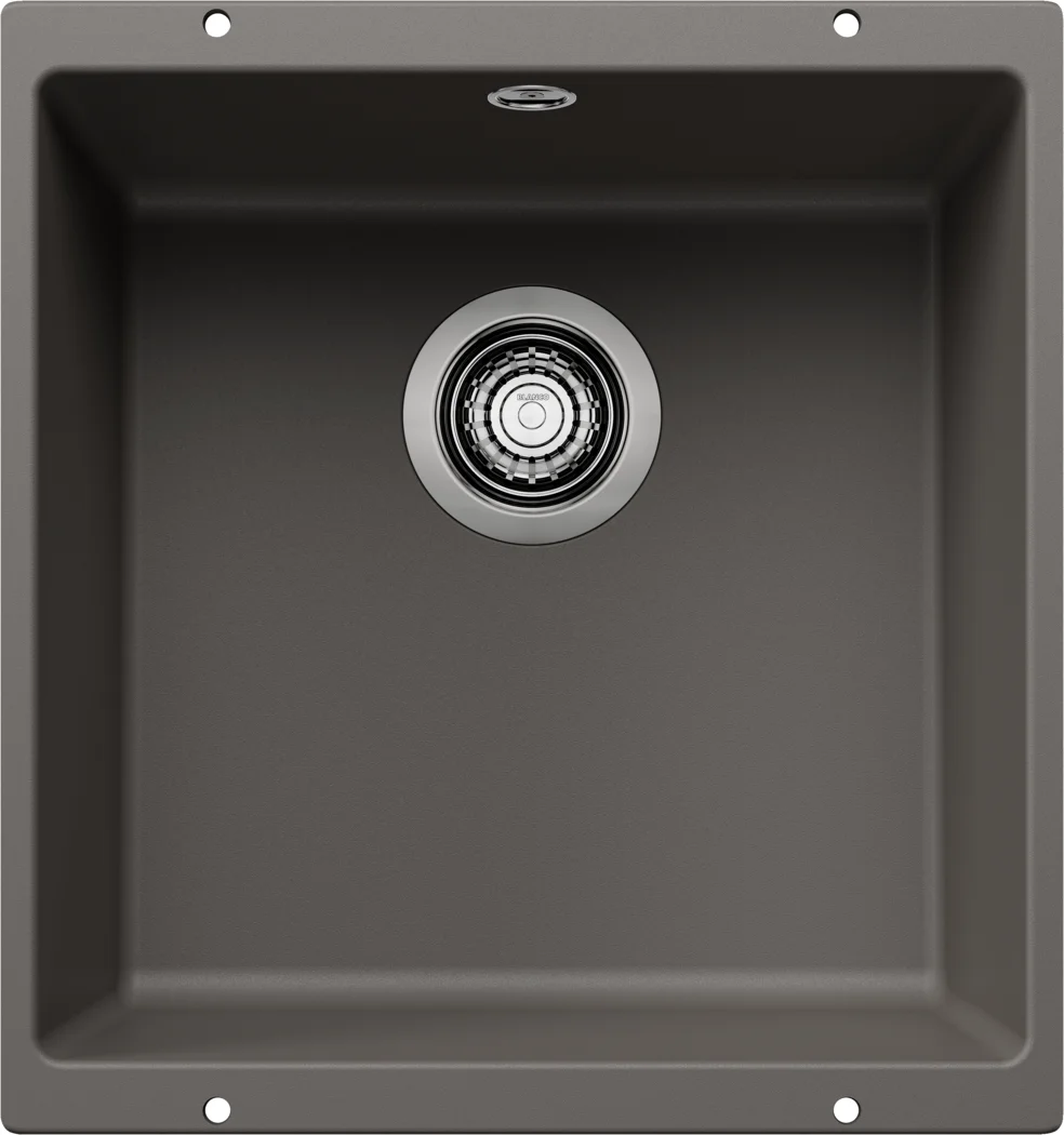 Kitchen Sink Blanco Rotan 400-U – Silgranit Sink, 46 × 43 cm, Gray Volcano