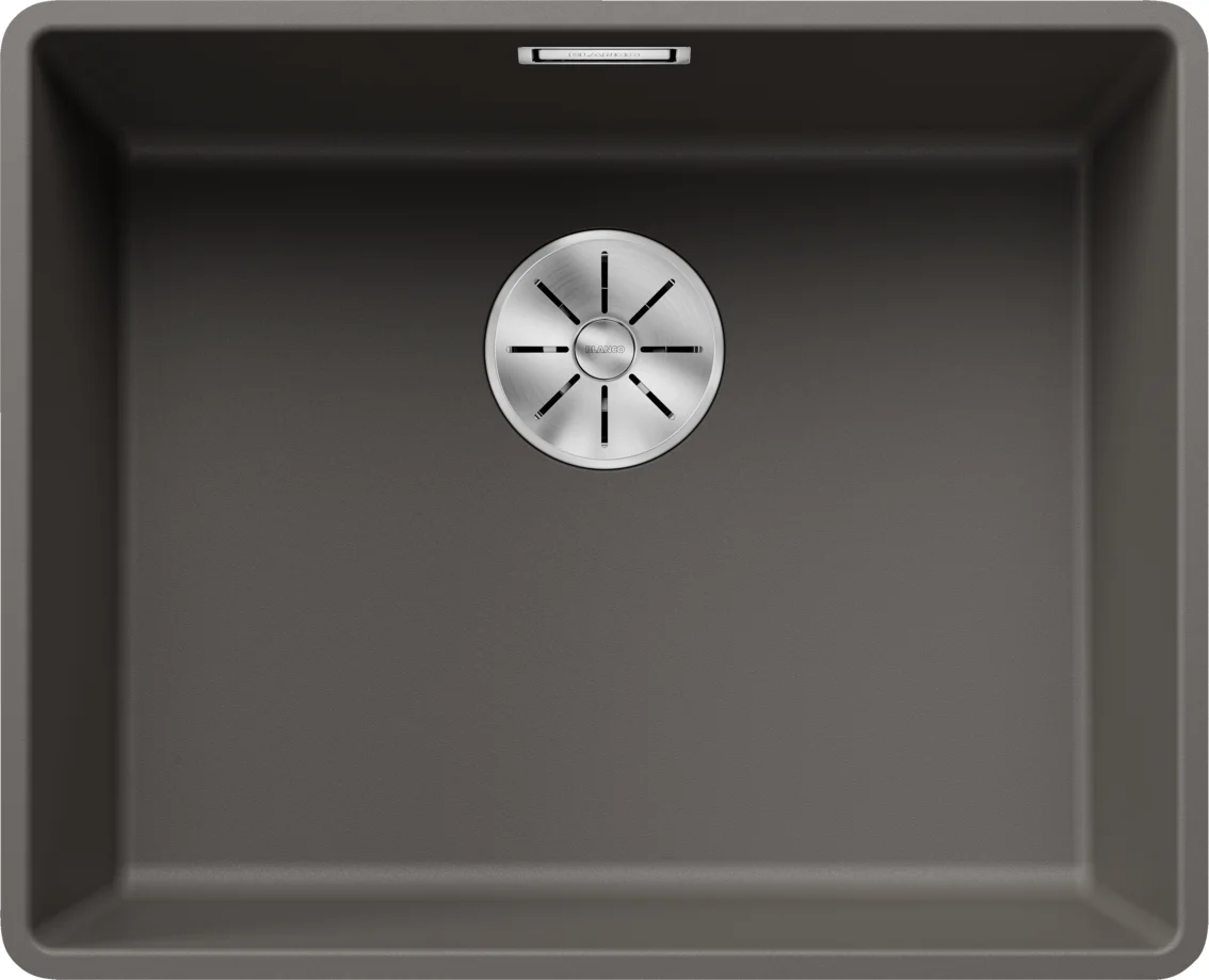 Kitchen Sink Blanco Subline 500-F – Silgranit Sink, 52.7 × 42.7 cm, Gray Volcano