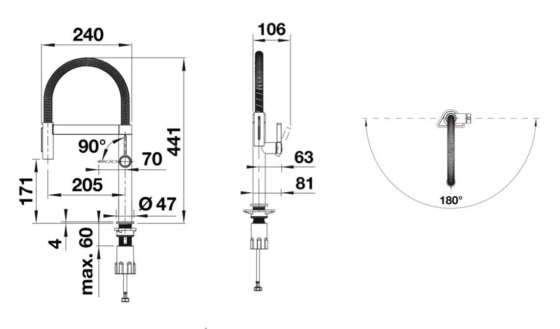 Dřezová baterie Blanco Culina-S II mini Senzor s flexibilním ramenem, pvd steel