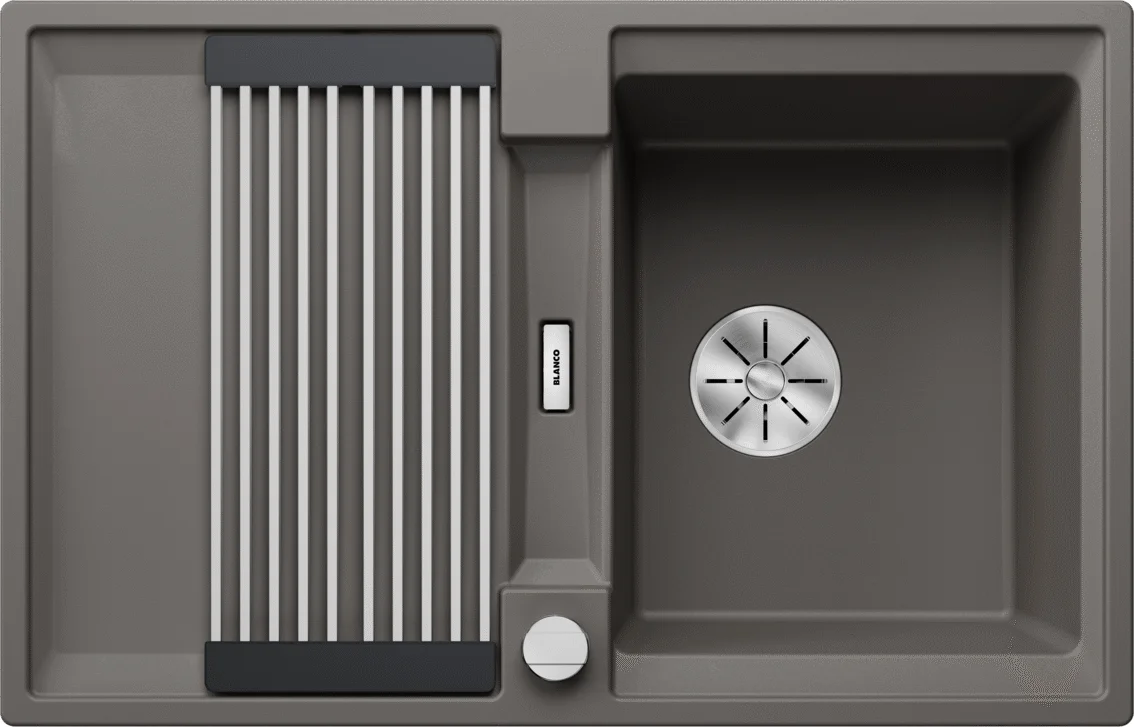 Kuchynský drez Blanco Adira 45 S – silgranitový drez, 78 × 50 cm, sivá vulkán