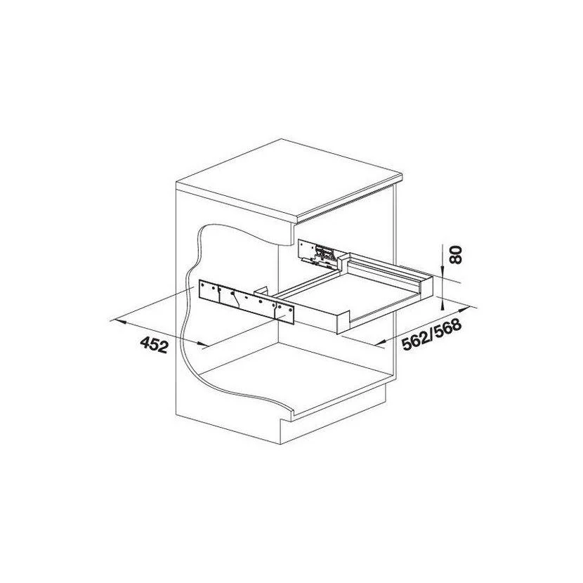 Abfallmanagement-System Blanco Aufbewahrungsschublade 60 P
